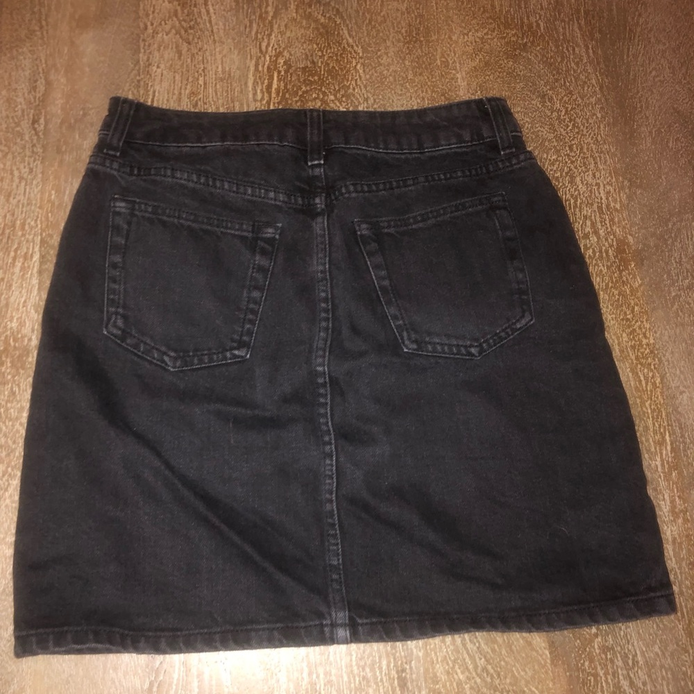 Topshop black denim mini skirt